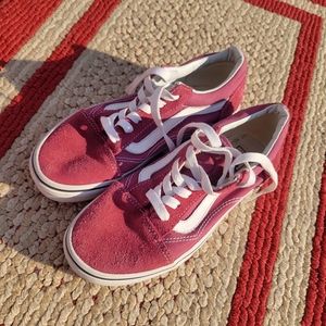 Kids sz 3 Burgundy leather Vans sneakers